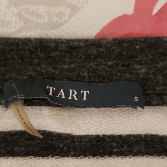 Tart Zip Up Sweatshirt Jacket Wrap Side Zip StripeGrey White Women's Small S - Picture 9 of 11